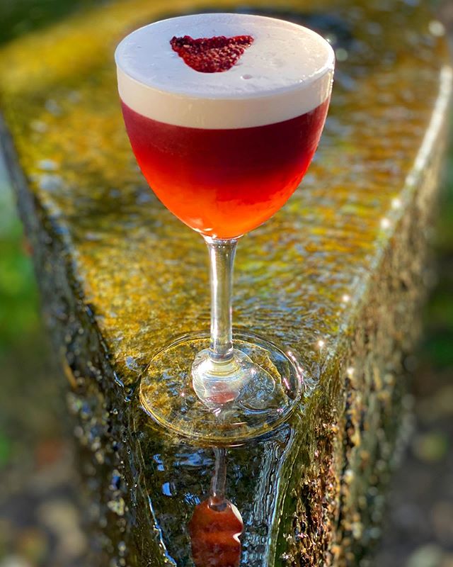HALLOWEEN COCKTAIL: 🍸Red Scream 😱 strawberry tequila, strawberry shrub, tawny port and a touch of lime and egg white.